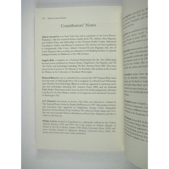 Bellevue Literary Review Journal Humanity 2003 Paperback Volume 3 No 2 - Picture 6 of 9